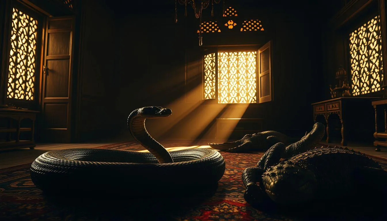 Pengertian dan Makna Dasar Mimpi Ular dan Buaya (c) Ilustrasi AI