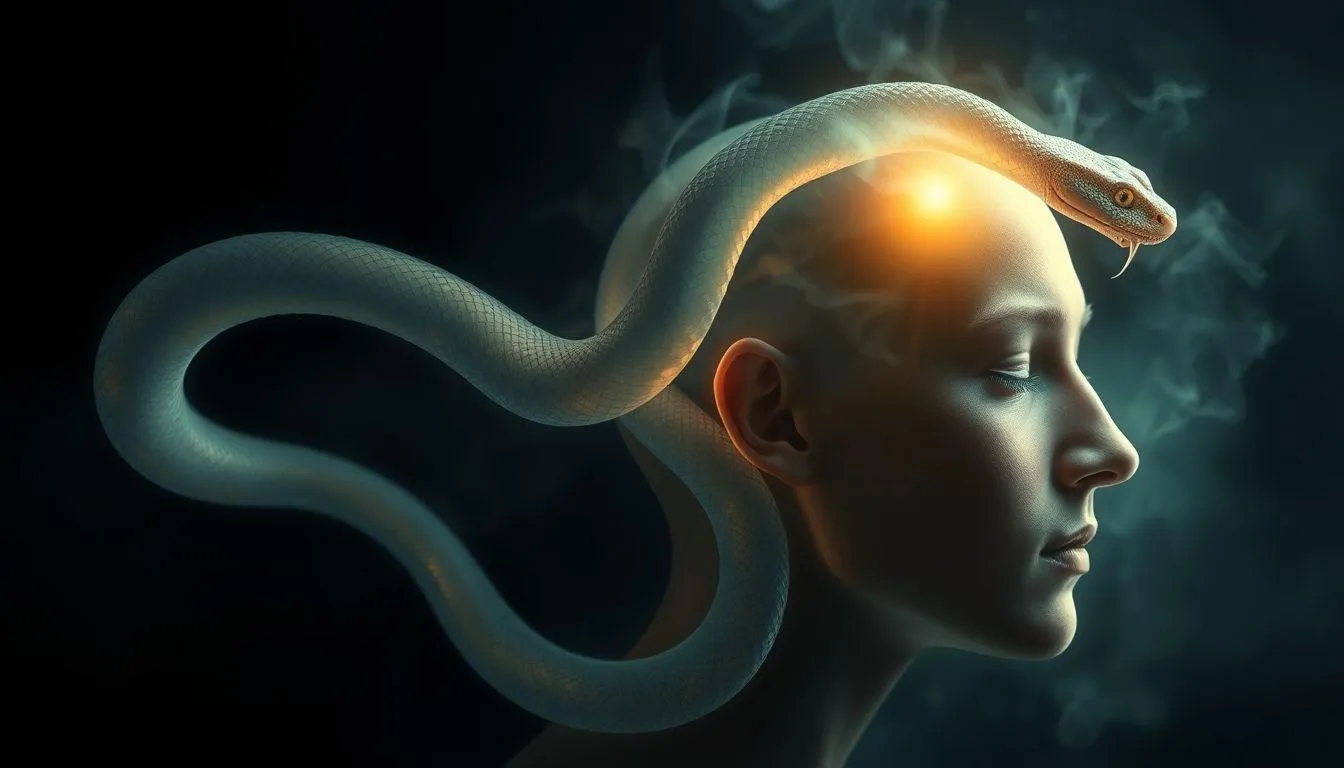 Pengertian dan Makna Dasar Mimpi Ular di Kepala (c) Ilustrasi AI