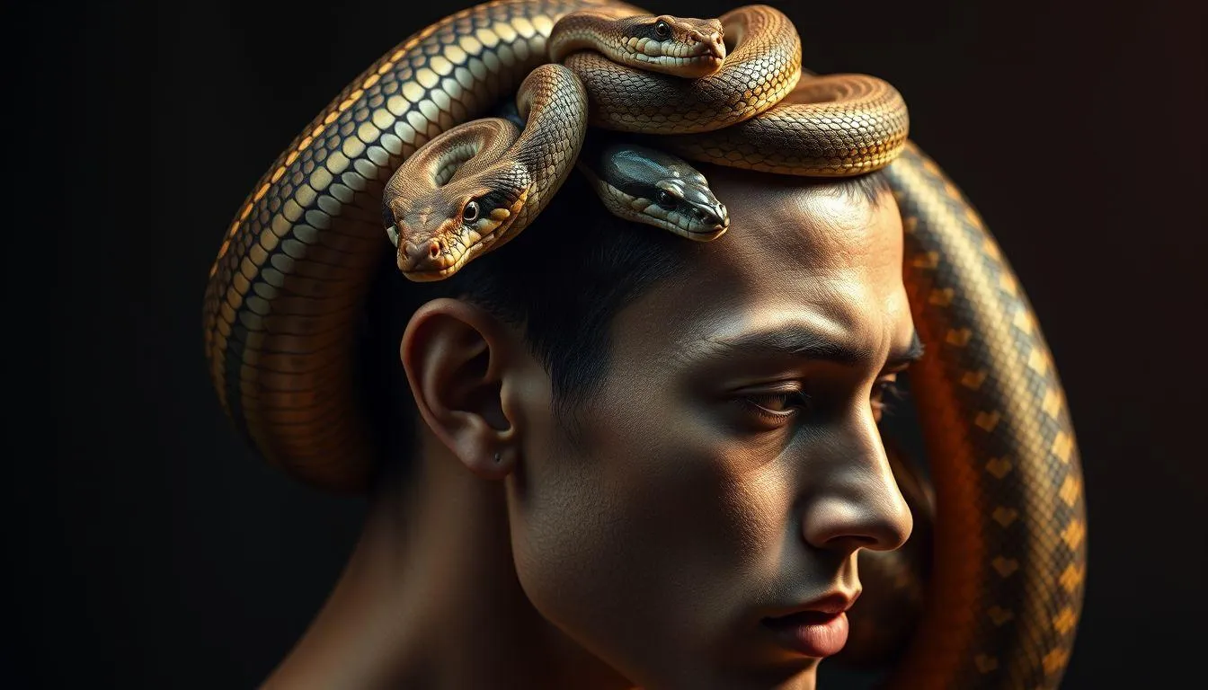 Jenis-Jenis Mimpi Ular di Kepala dan Maknanya (c) Ilustrasi AI