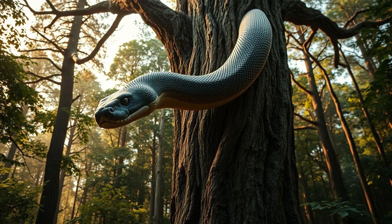 Pengertian dan Makna Dasar Arti Mimpi Ular Jatuh dari Pohon (c) Ilustrasi AI