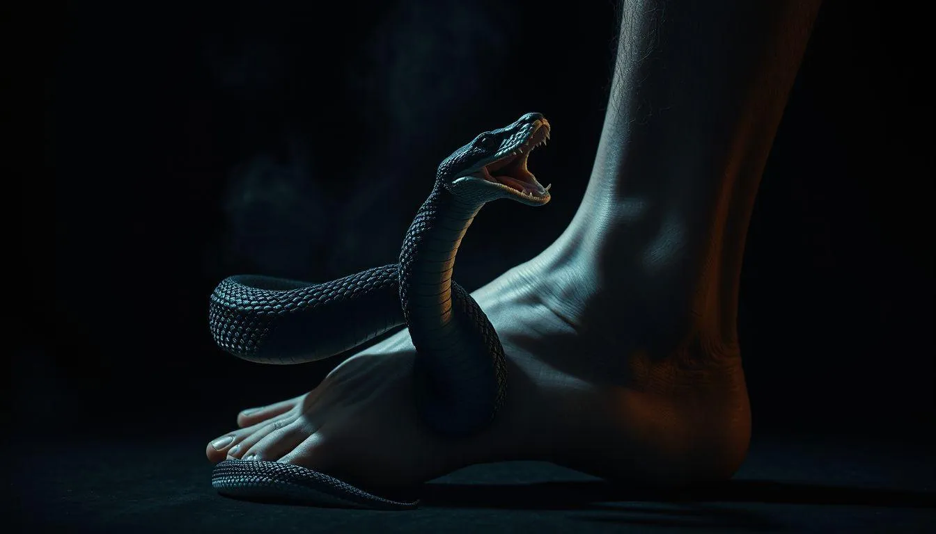 Pengertian dan Makna Dasar Mimpi Ular Keluar dari Kaki (c) Ilustrasi AI