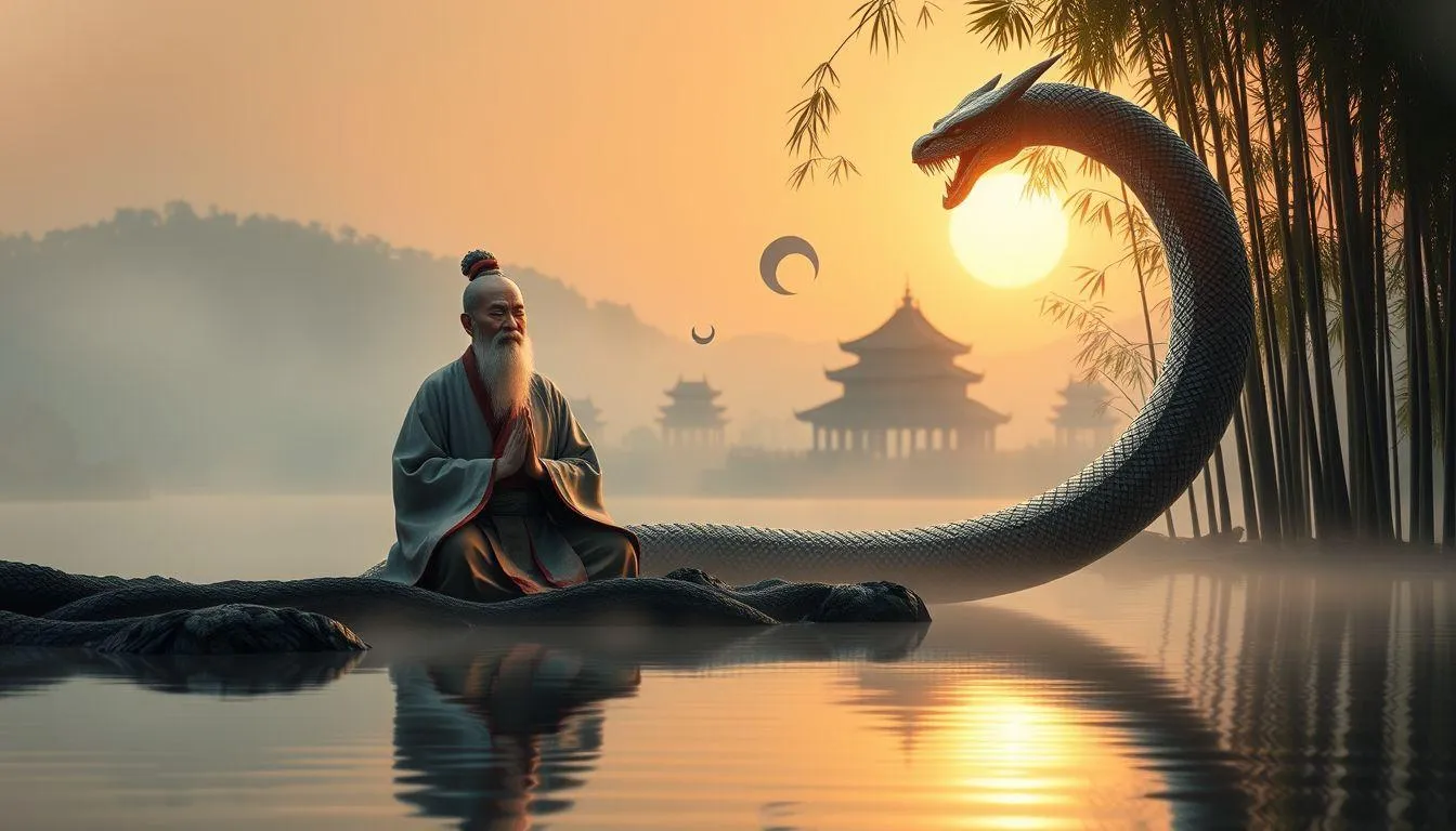 Pengaruh Filosofi Taoisme dalam Interpretasi Mimpi Ular (c) Ilustrasi AI