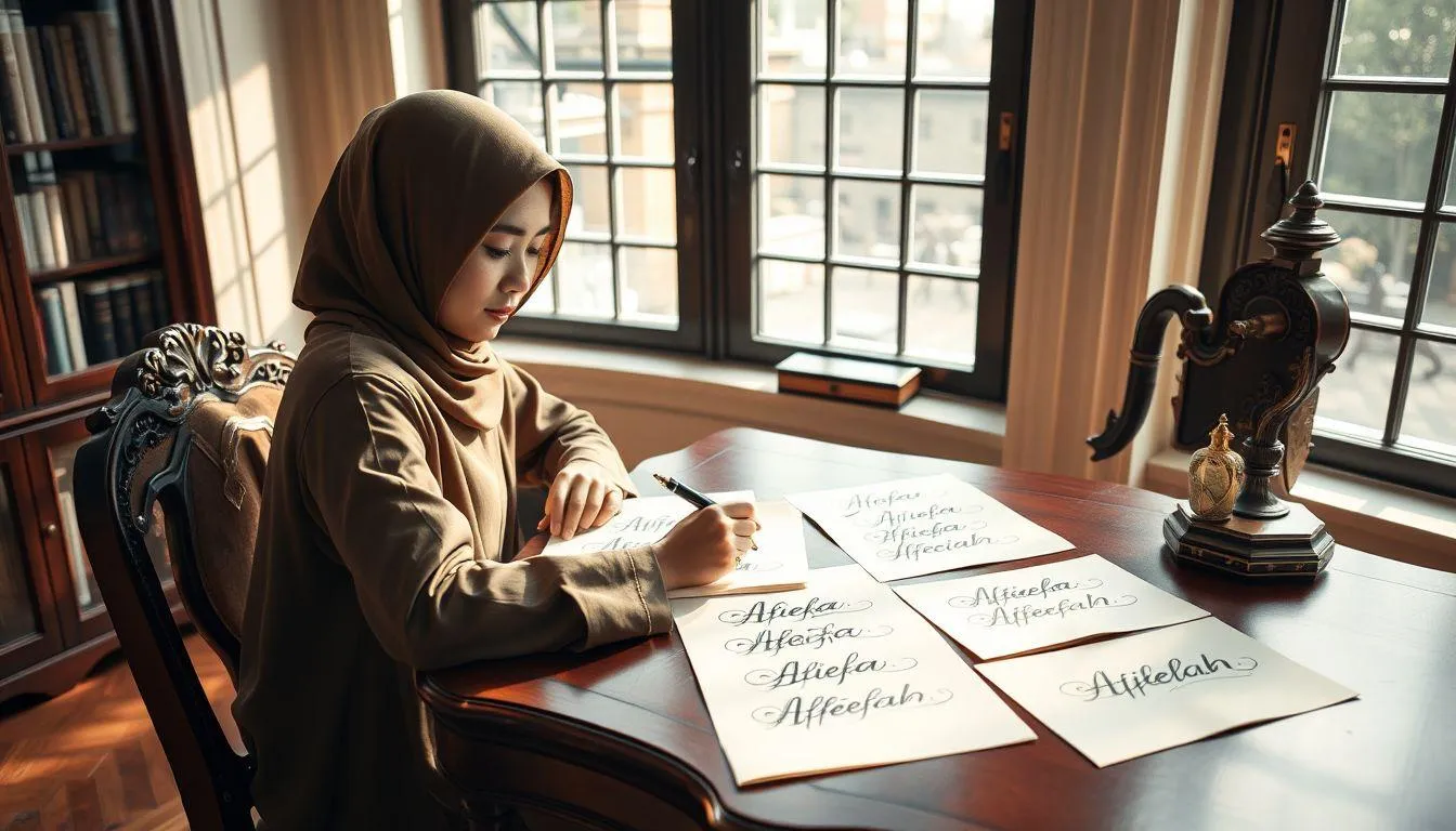 Variasi Penulisan dan Ejaan Nama Afifah (c) Ilustrasi AI