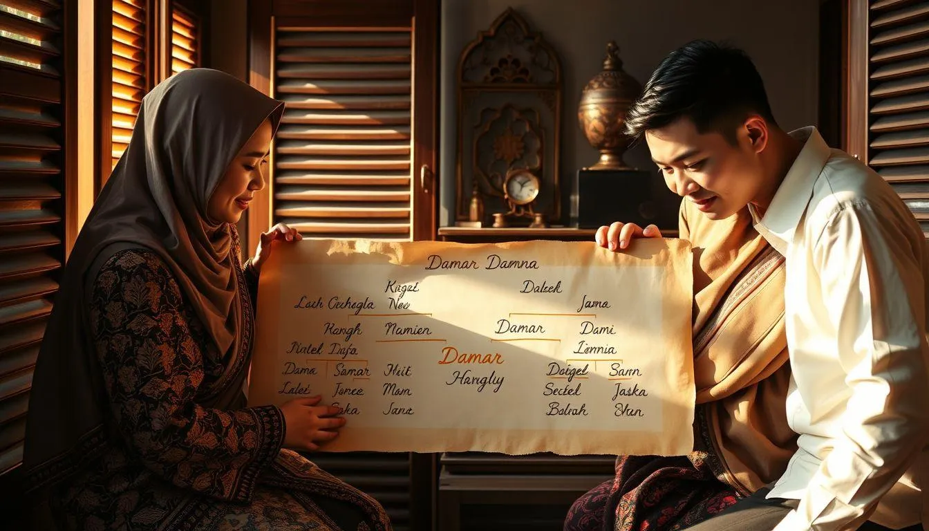 Kombinasi dan Rangkaian Nama dengan Damar (c) Ilustrasi AI