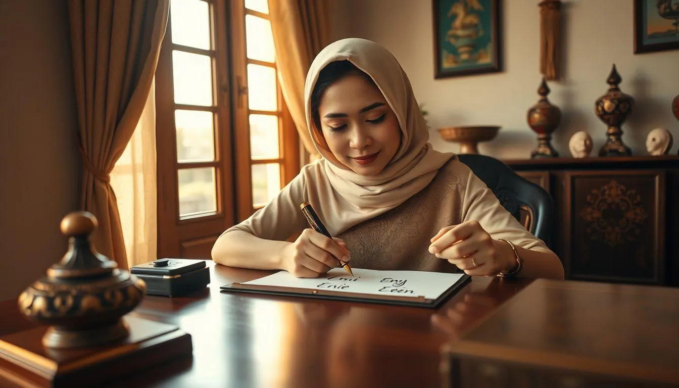 Variasi dan Kombinasi Nama Eni (c) Ilustrasi AI