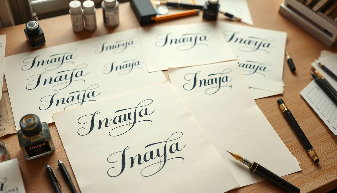 Variasi dan Penulisan Nama Inaya (c) Ilustrasi AI