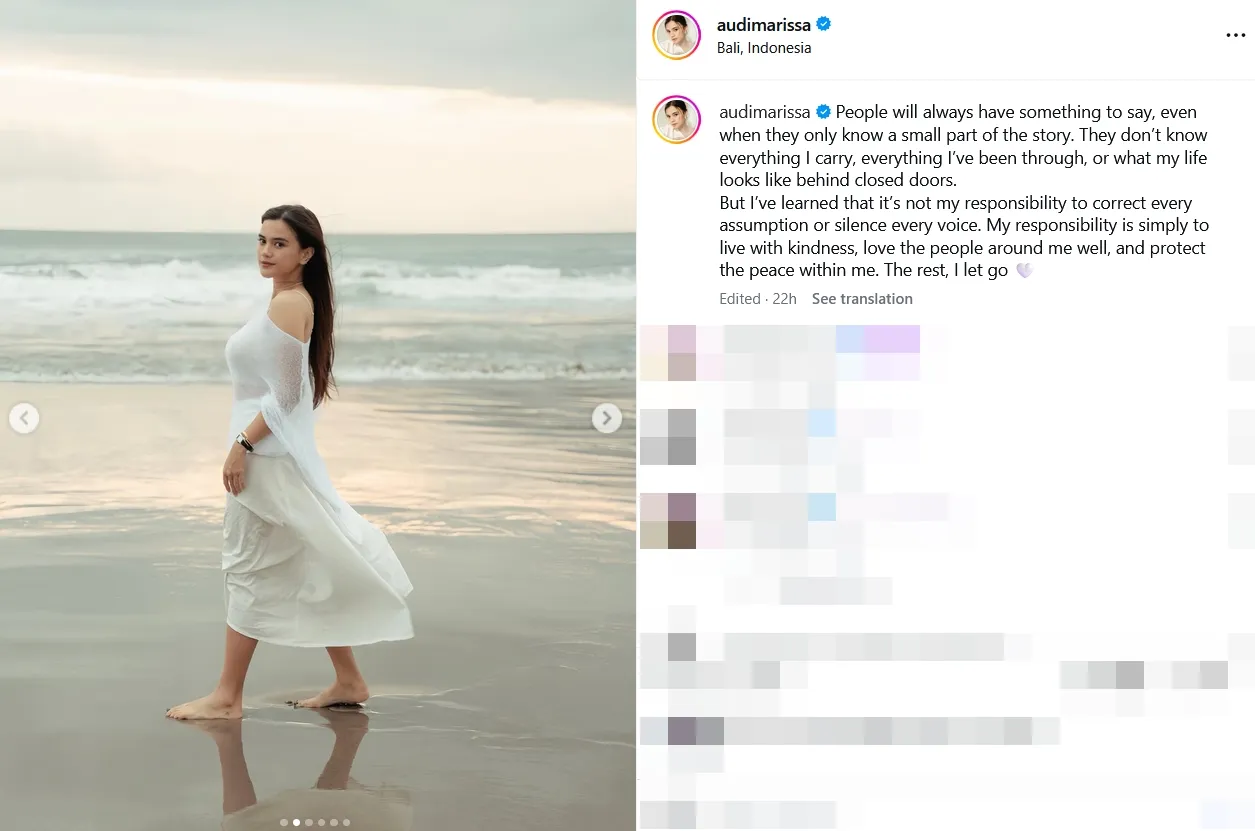 Audi Marissa pakai dress putih © instagram.com/audimarissa