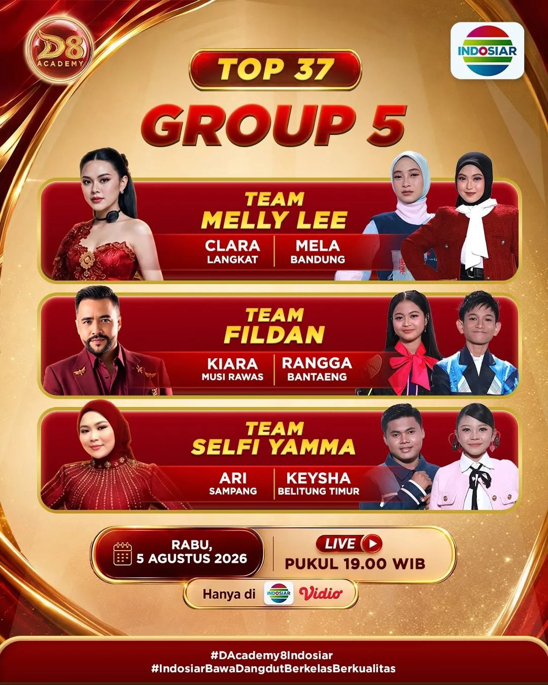Melly Lee tampil sebagai Coach DA8 (credit: instagram.com/indosiar)