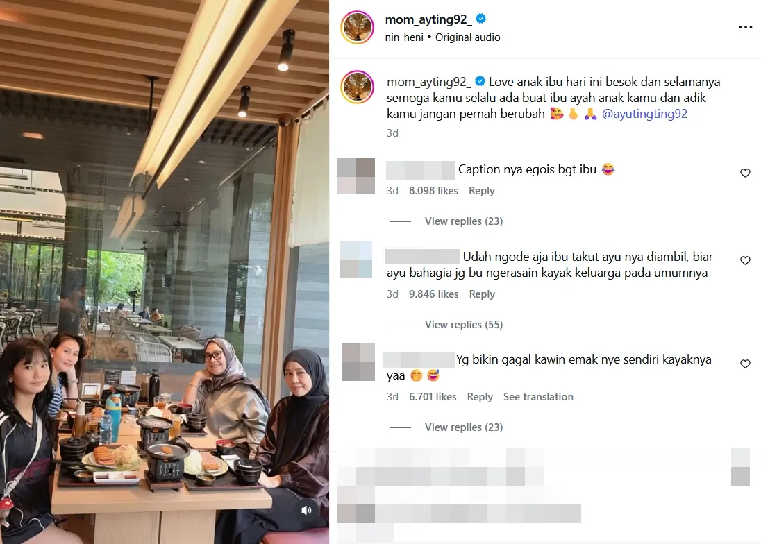 Postingan Umi Kalsum di Instagram © instagram.com/mom_ayting92_