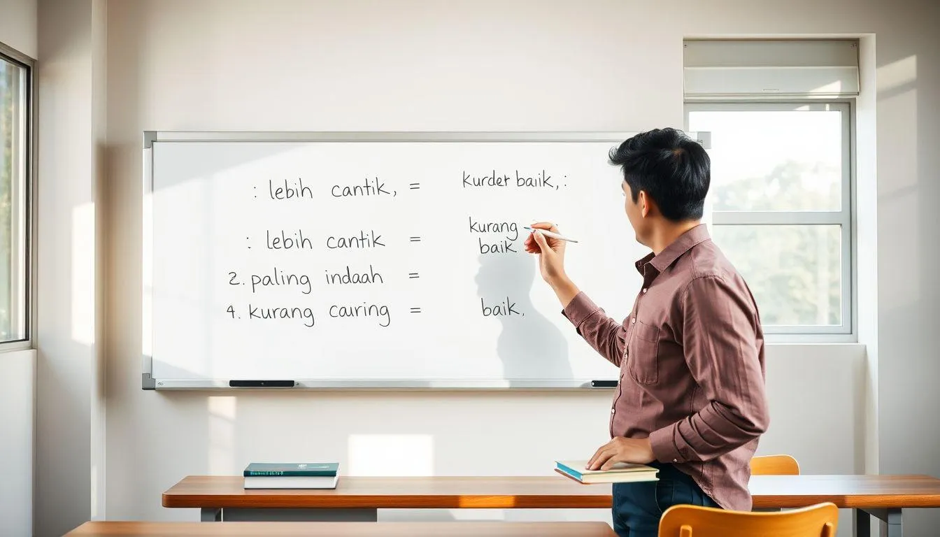 Aturan Penulisan Kata Sifat dengan Keterangan Pembanding (c) Ilustrasi AI