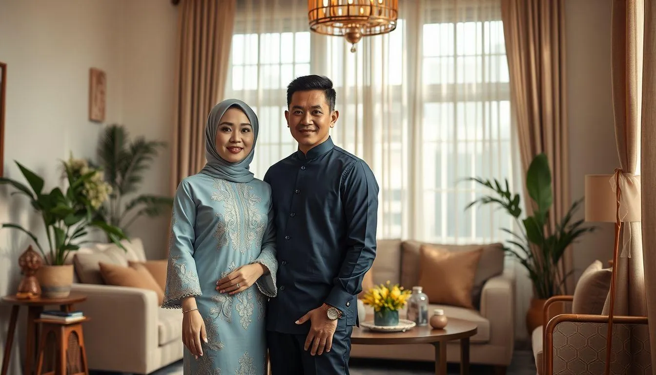 1. Cara Memilih Warna Ideal untuk Baju Couple Lebaran Pasangan Baru (c) Ilustrasi AI