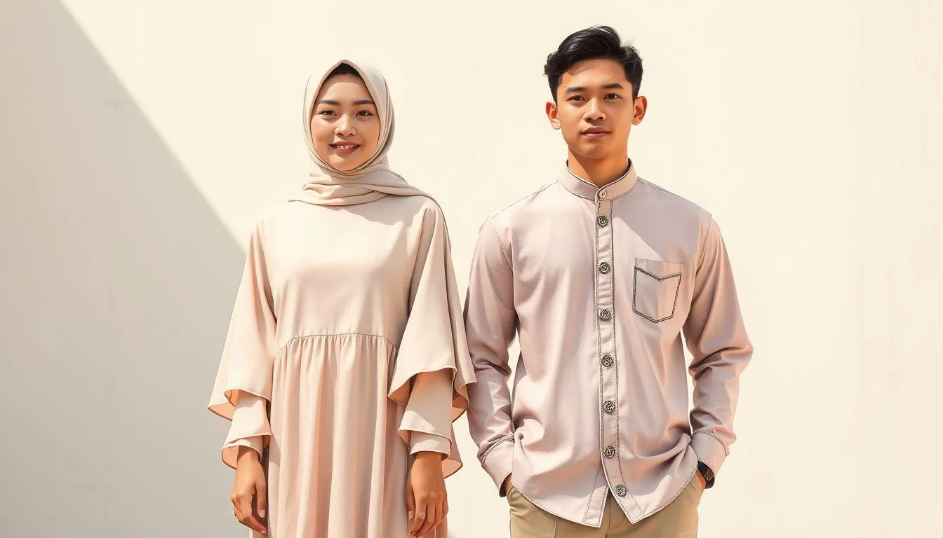 2. Cara Memadukan Model Gamis dan Koko yang Serasi untuk Pasangan (c) Ilustrasi AI