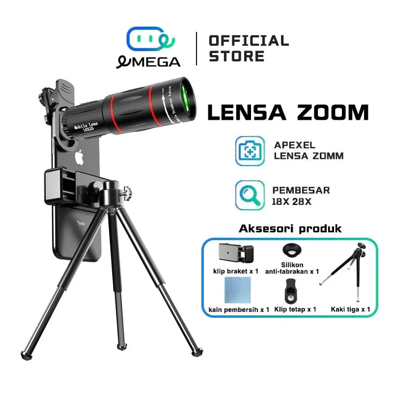 Lensa zoom eMEGA. (c) Shopee/eMEGA Offical Store