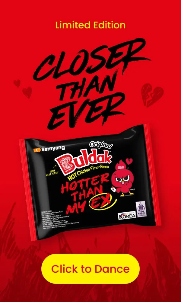 packaging produk hasil kolaborasi BOYNEXTDOR bersama Buldak / buldak.com