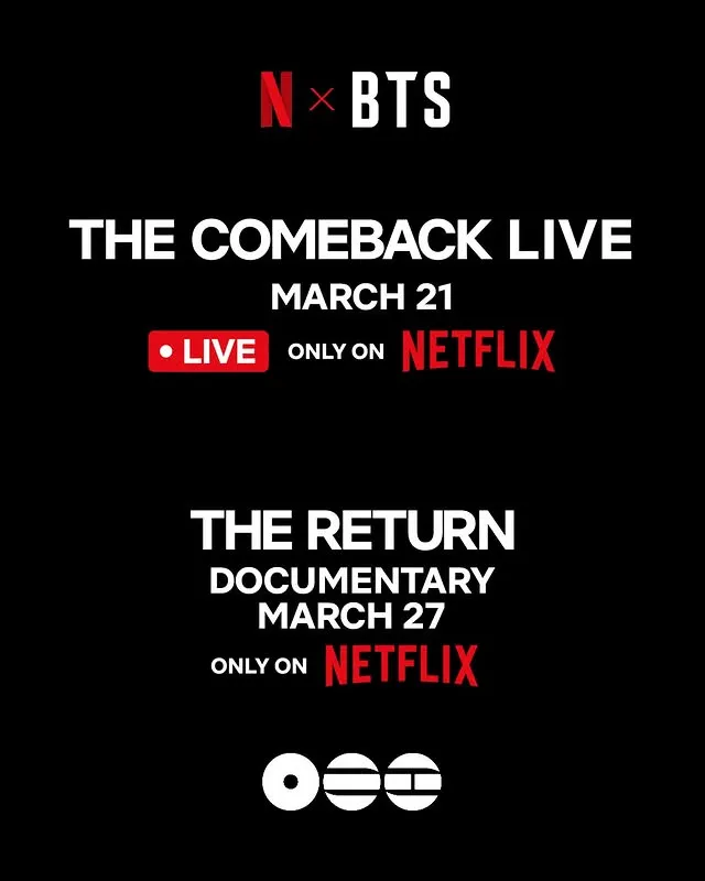 Dokumenter BTS: THE RETURN Tayang di Netflix (credit: instagram/netflix)
