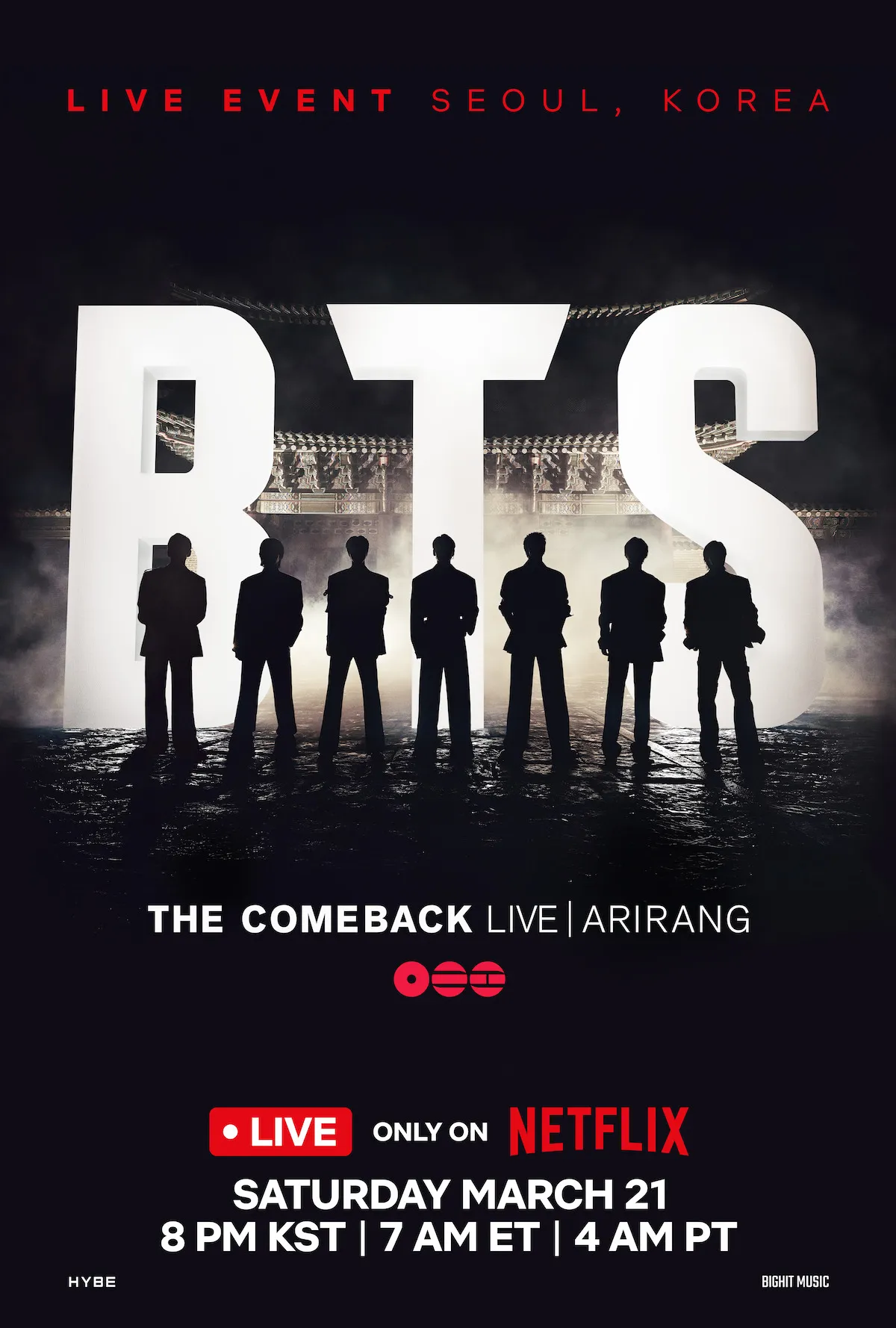 Poster BTS The Comeback Live ARIRANG  (credit: Netfix)