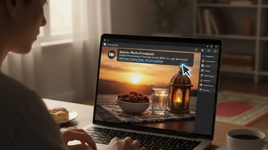 Cara Membuat Caption Aesthetic Bulan Ramadhan yang Menarik (c) Ilustrasi AI