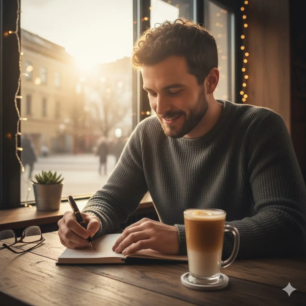 Pengaruh Caption Coffee Singkat dalam Media Sosial (c) Ilustrasi AI