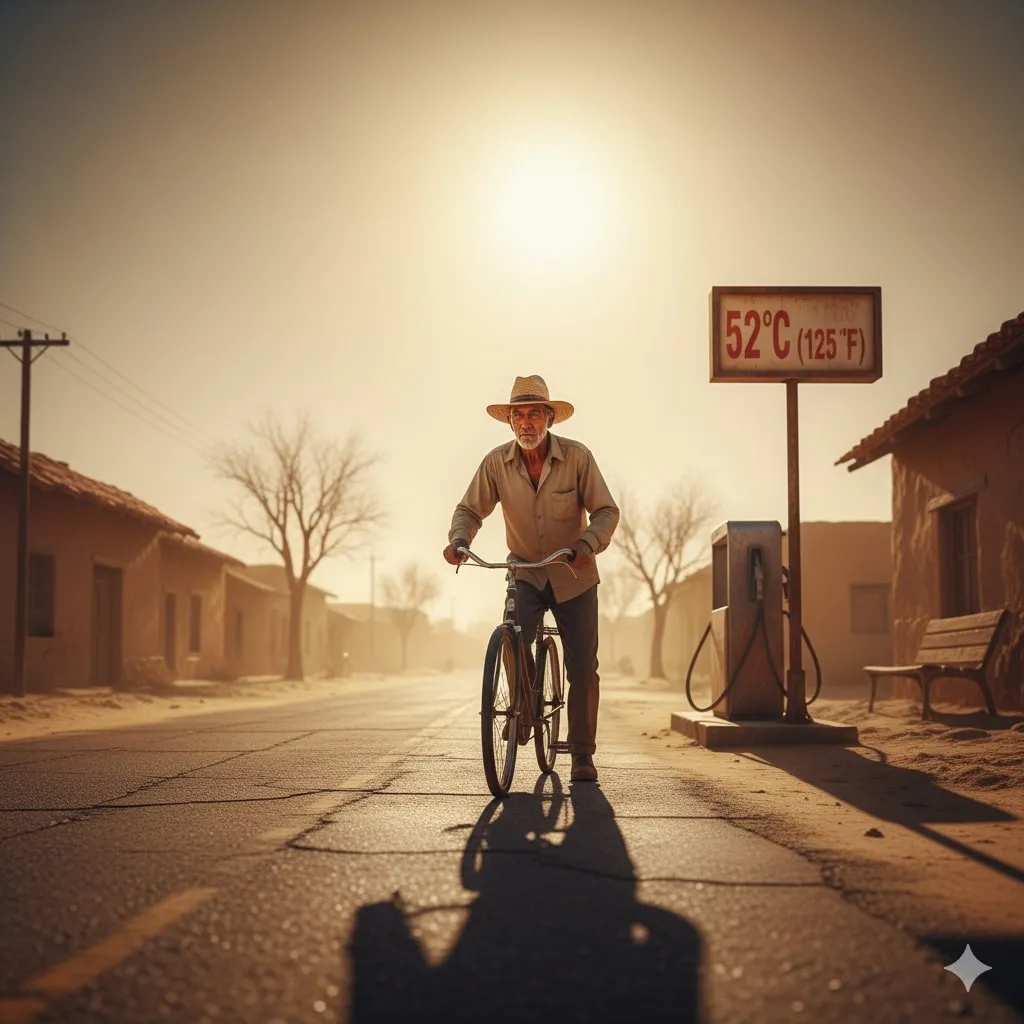 Kumpulan Caption Cuaca Panas Lucu untuk Media Sosial (c) Ilustrasi AI