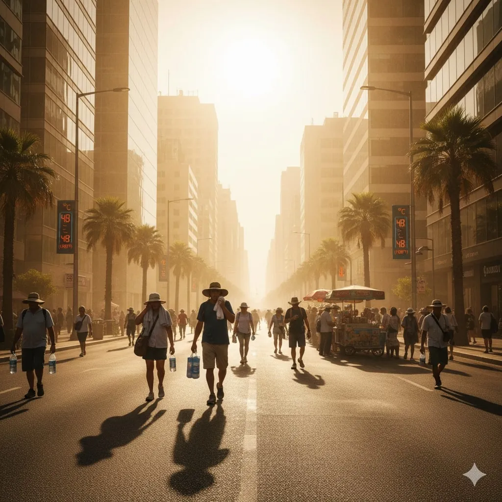 Manfaat Psikologis Caption Cuaca Panas Lucu (c) Ilustrasi AI