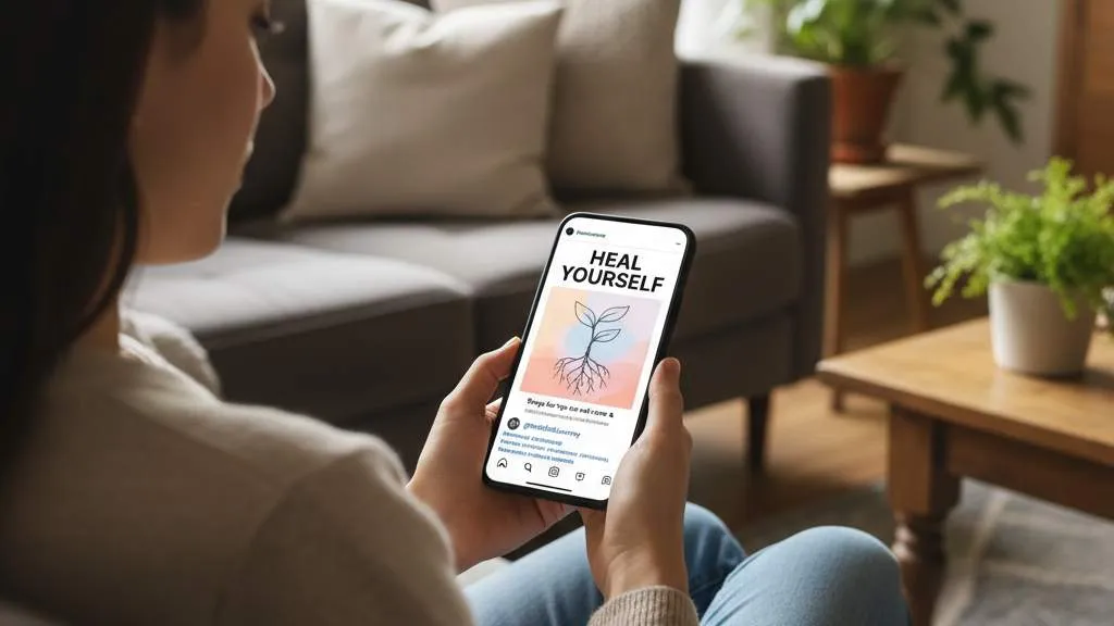 Platform Media Sosial untuk Caption Healing (c) Ilustrasi AI