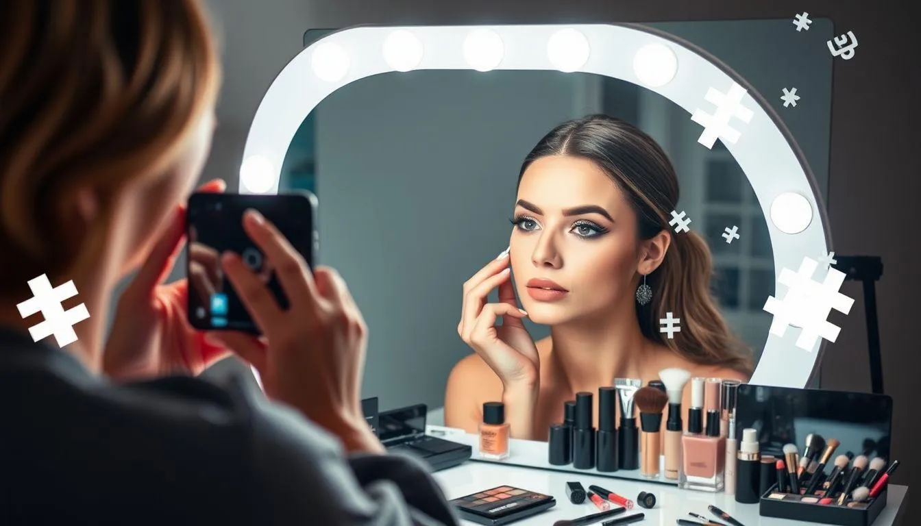 Strategi Hashtag untuk Caption IG Makeup (c) Ilustrasi AI