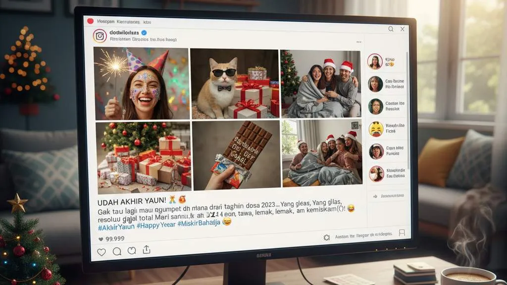 Jenis-Jenis Caption IG Tentang Akhir Tahun (c) Ilustrasi AI