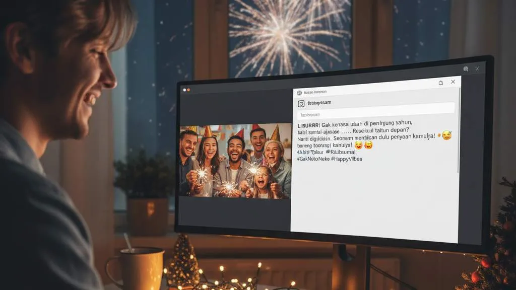Tips Menulis Caption IG Tentang Akhir Tahun yang Menarik (c) Ilustrasi AI