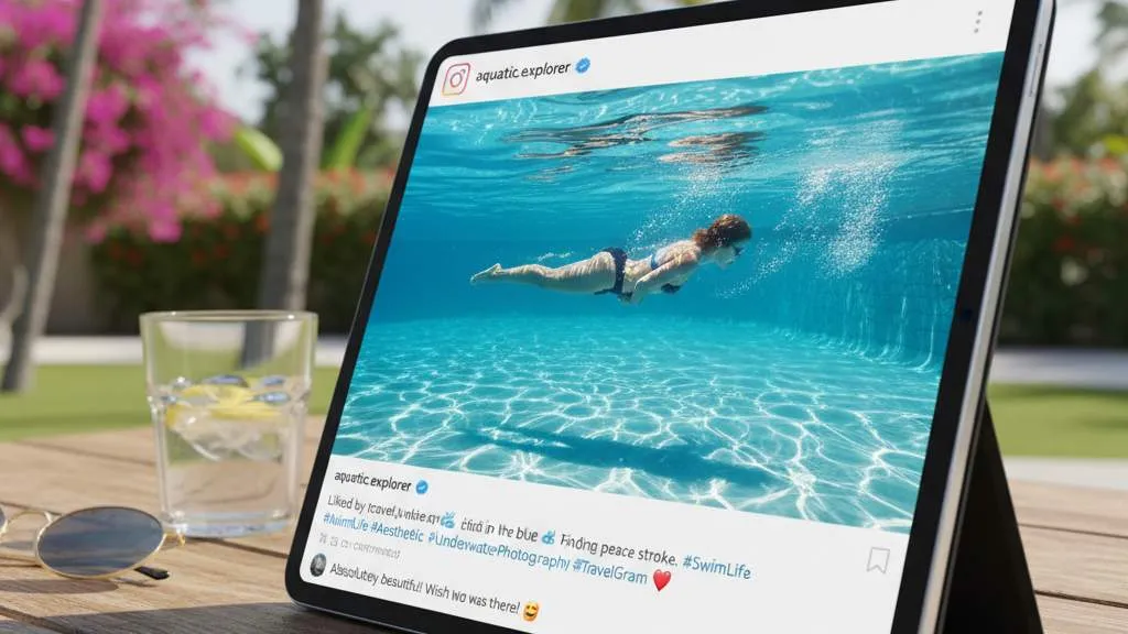 Tips Membuat Caption IG Berenang yang Menarik (c) Ilustrasi AI