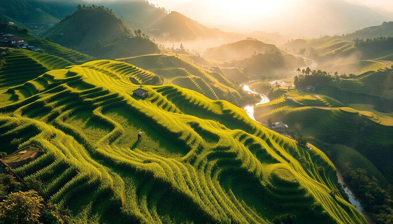 Jenis-jenis Caption IG Tentang Sawah (c) Ilustrasi AI