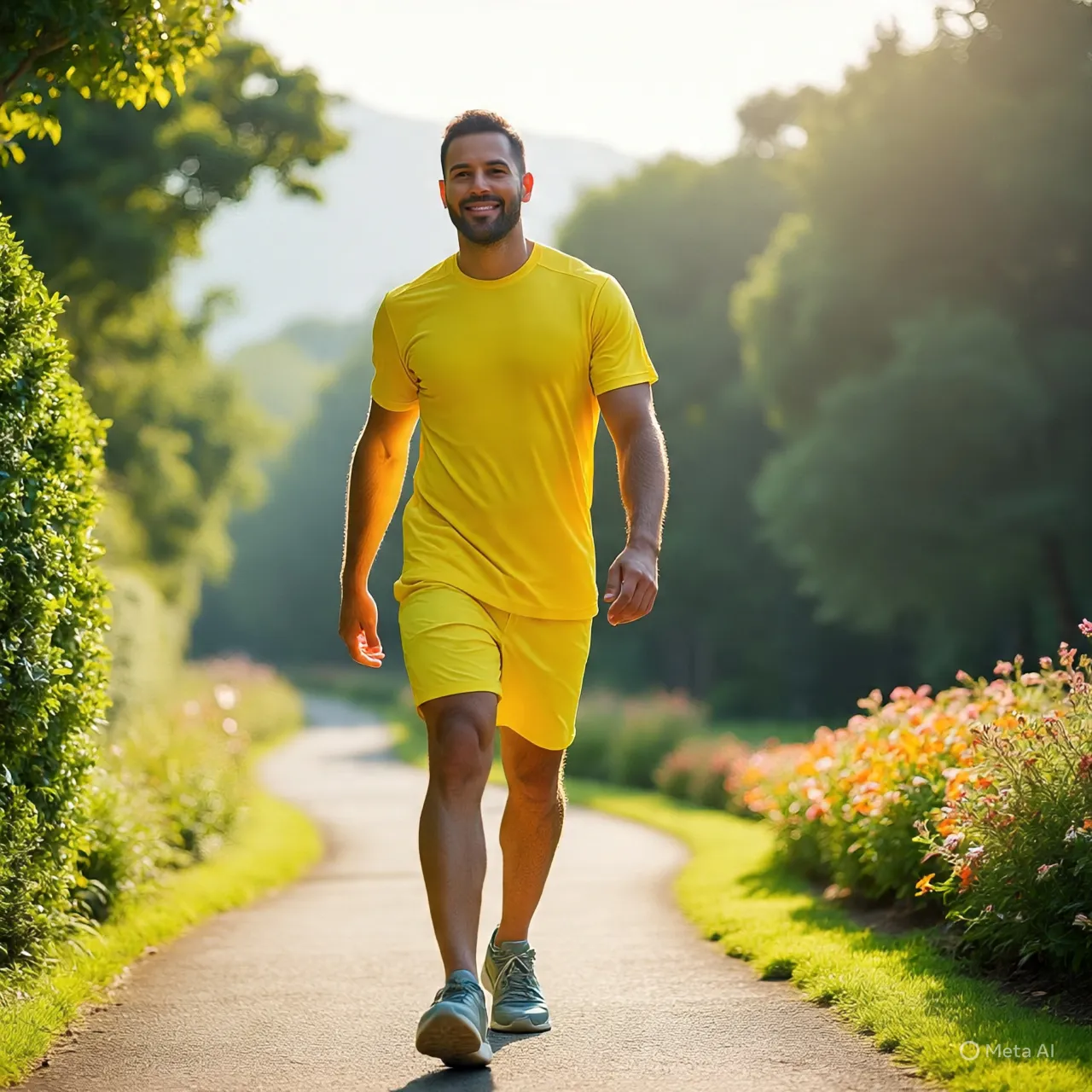 Waktu Terbaik untuk Jalan Pagi dan Membuat Caption (c) Ilustrasi AI