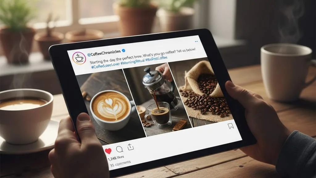 Platform Terbaik untuk Berbagi Caption Kopi Aesthetic (c) Ilustrasi AI