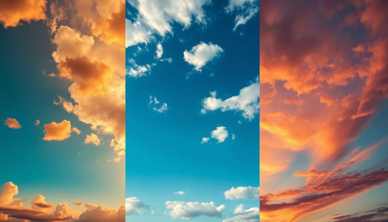 Jenis-jenis Caption Langit Bahasa Inggris Berdasarkan Waktu (c) Ilustrasi AI