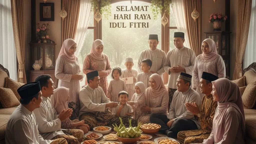 Caption Lebaran 2025 untuk Keluarga dan Sahabat (c) Ilustrasi AI
