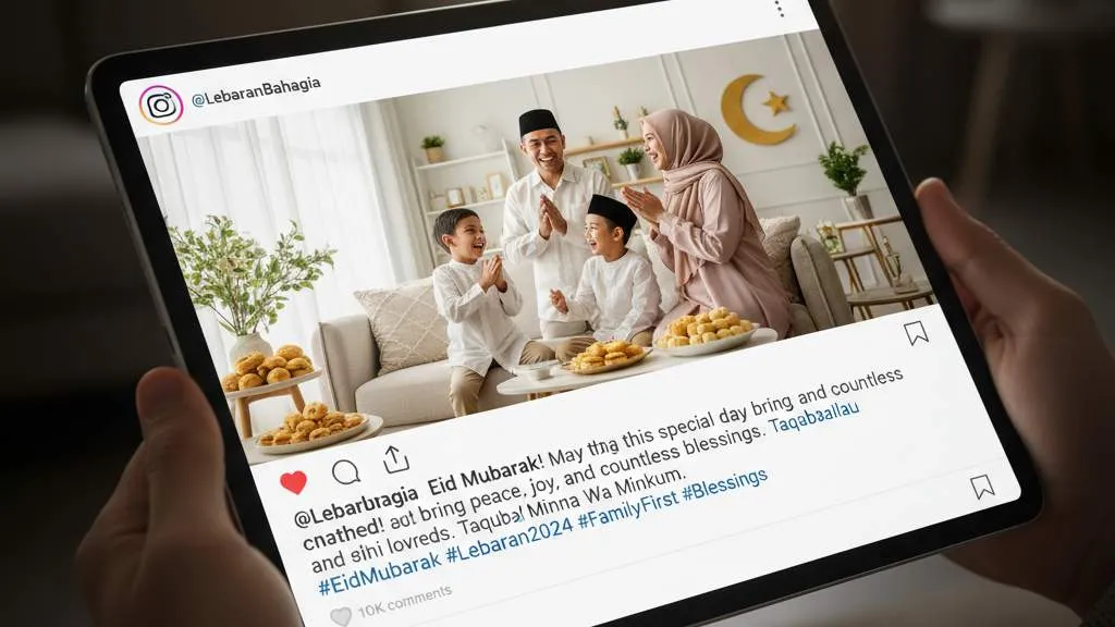 Caption Lebaran 2025 untuk Media Sosial (c) Ilustrasi AI