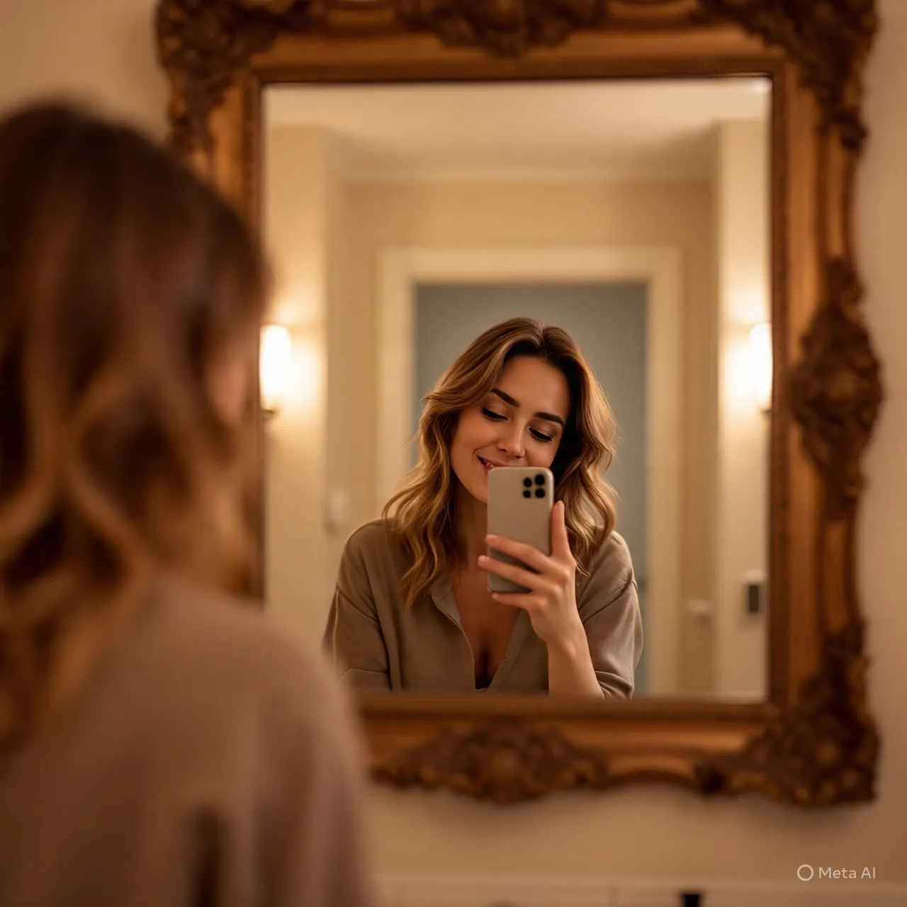 Pengertian dan Makna Caption Lucu Mirror Selfie (c) Ilustrasi AI