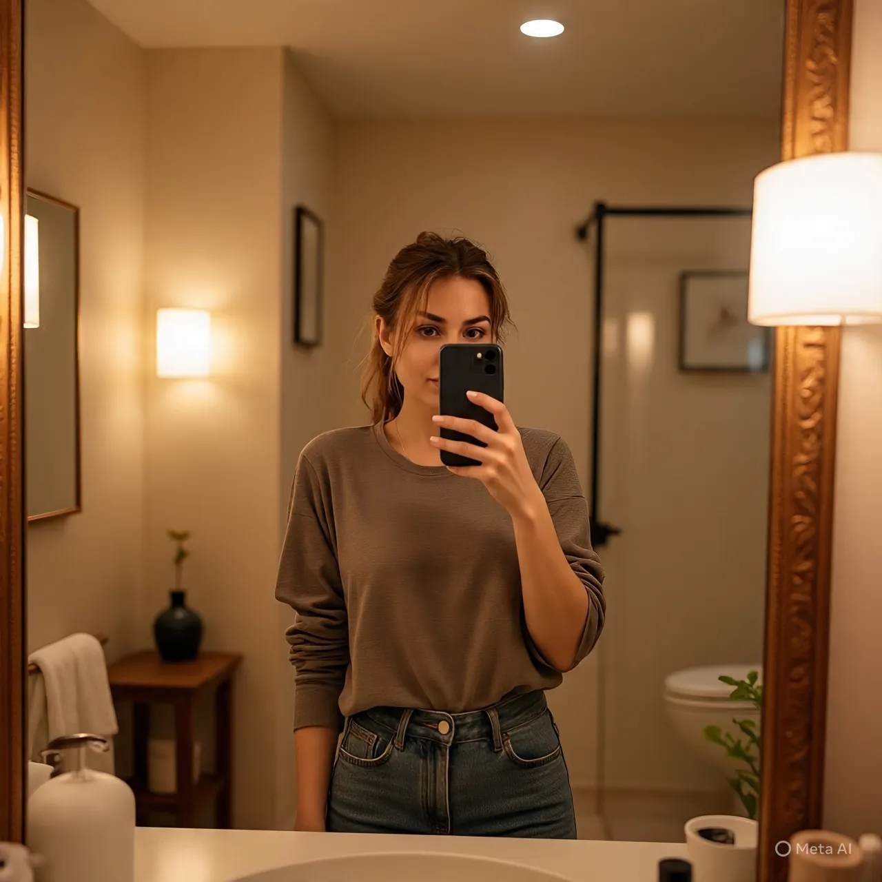 Tips Membuat Caption Mirror Selfie yang Menghibur (c) Ilustrasi AI