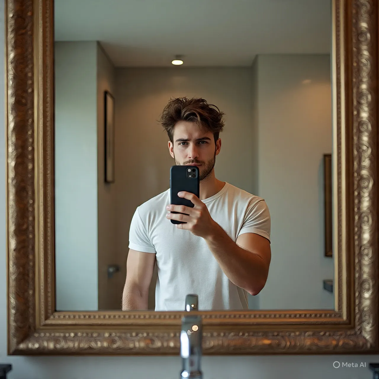 Contoh Caption Lucu Mirror Selfie Terpopuler (c) Ilustrasi AI