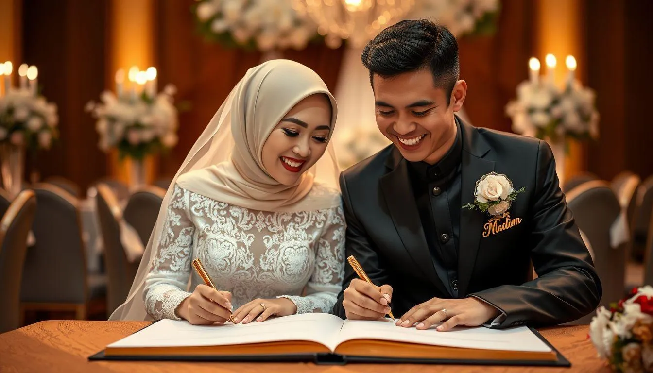 Tips Menulis Caption Menikah yang Menyentuh Hati (c) Ilustrasi AI
