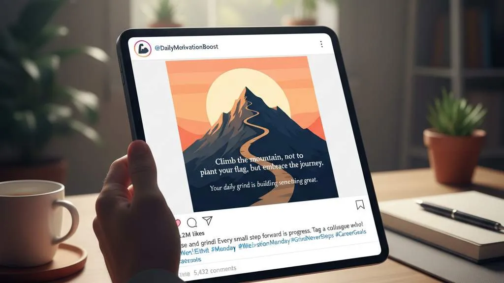 Platform dan Media untuk Berbagi Caption Motivasi (c) Ilustrasi AI