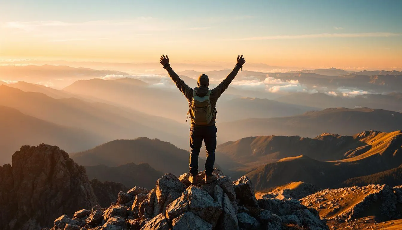 Pengertian dan Makna Caption Naik Gunung (c) Ilustrasi AI