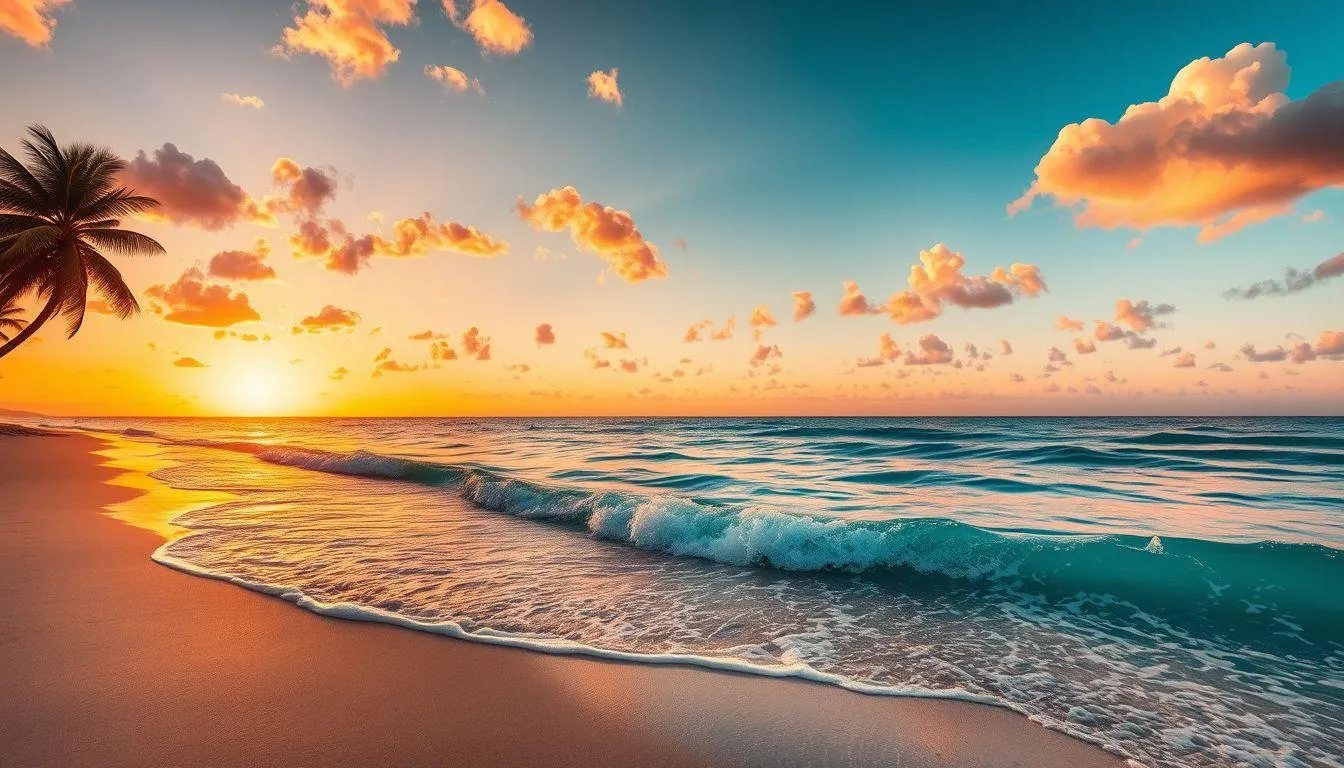 Pengertian dan Makna Caption Sunset di Pantai (c) Ilustrasi AI