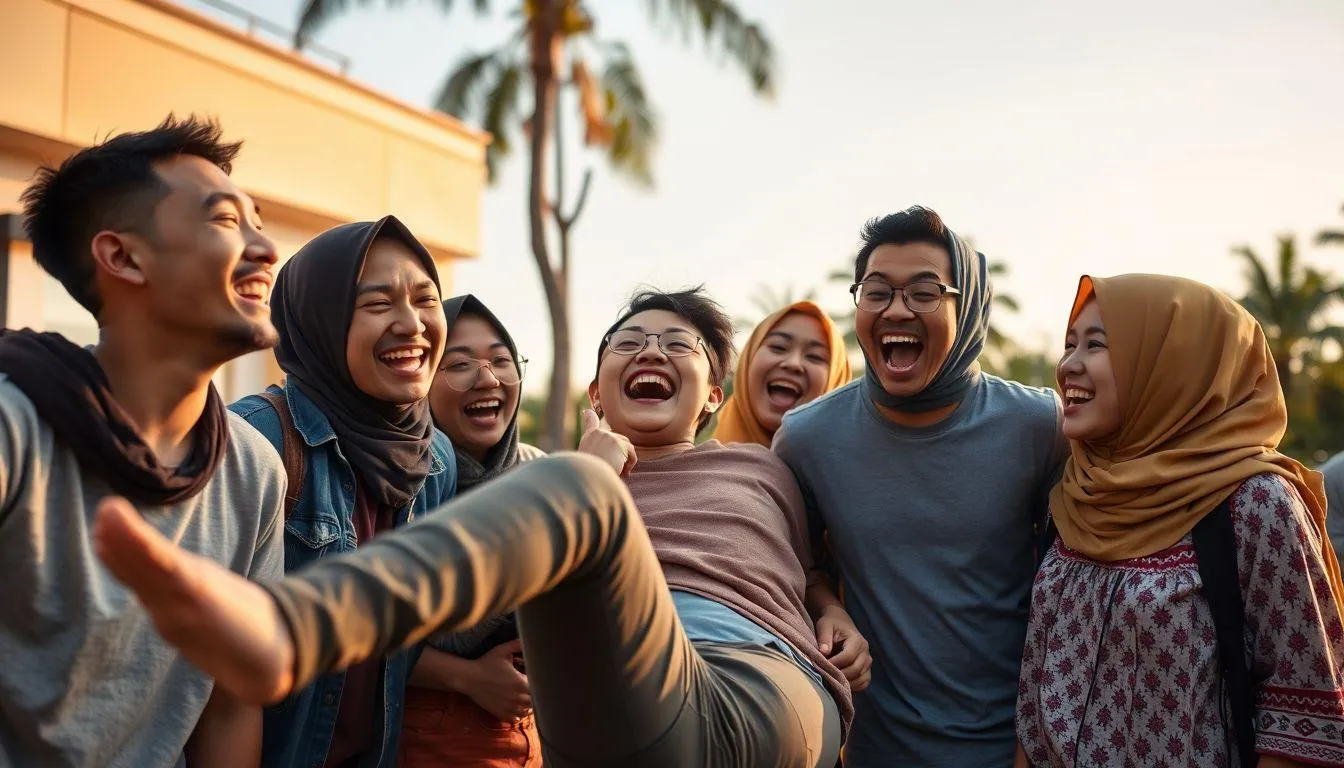 Jenis-Jenis Caption Teman Singkat Lucu (c) Ilustrasi AI