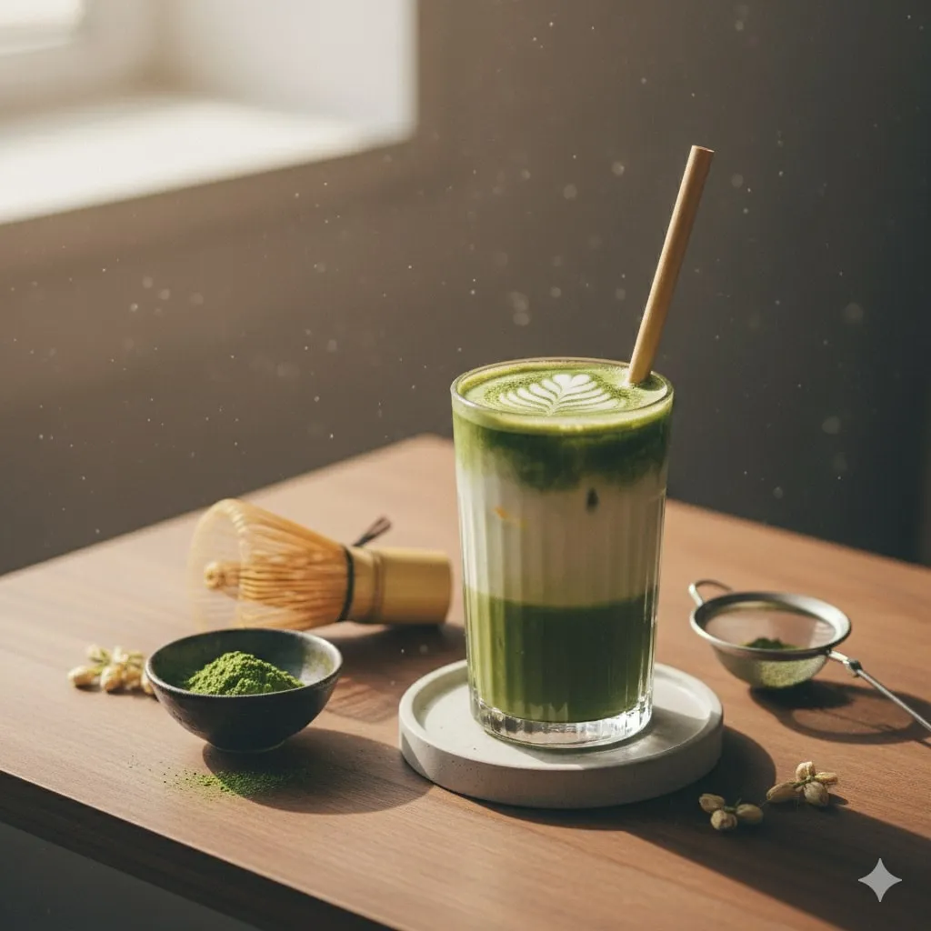 Pengertian dan Karakteristik Caption Tentang Matcha Lucu (c) Ilustrasi AI
