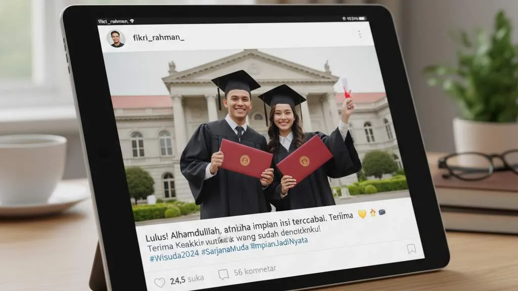 Jenis-Jenis Caption Wisuda Aesthetic (c) Ilustrasi AI