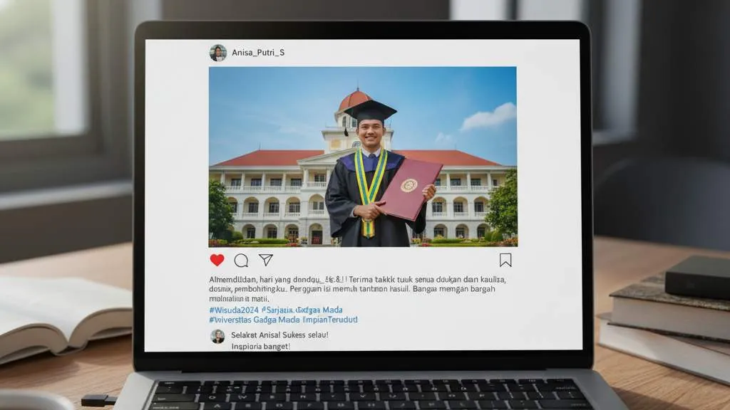 Contoh Caption Wisuda Aesthetic Terpopuler (c) Ilustrasi AI