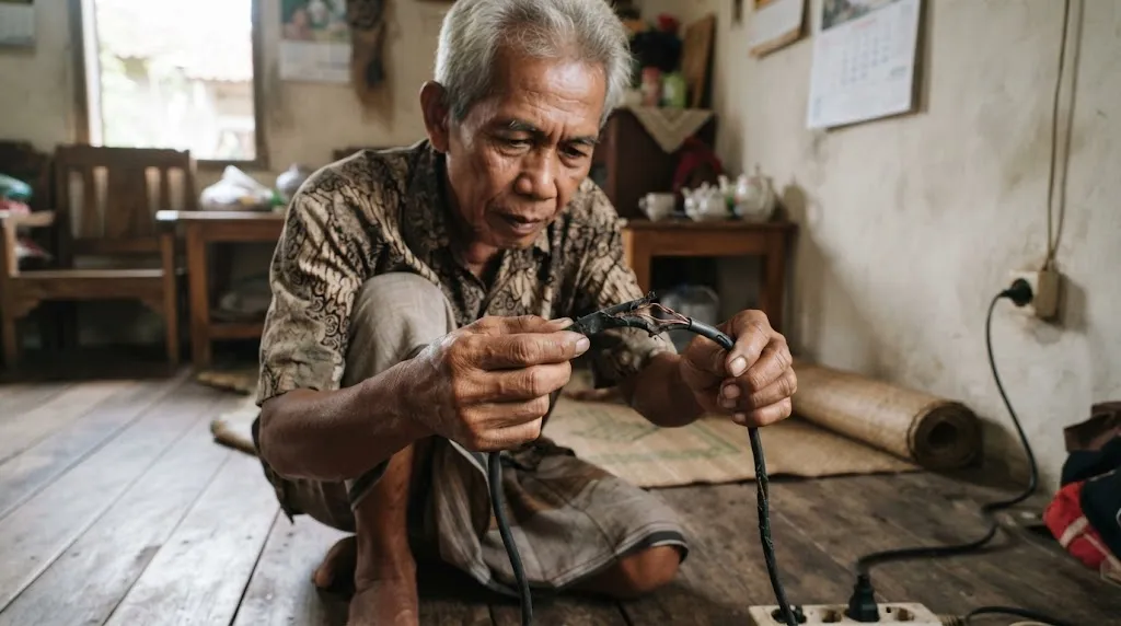 Rutin Memeriksa Kelayakan Fisik Kabel. (AI Generated)