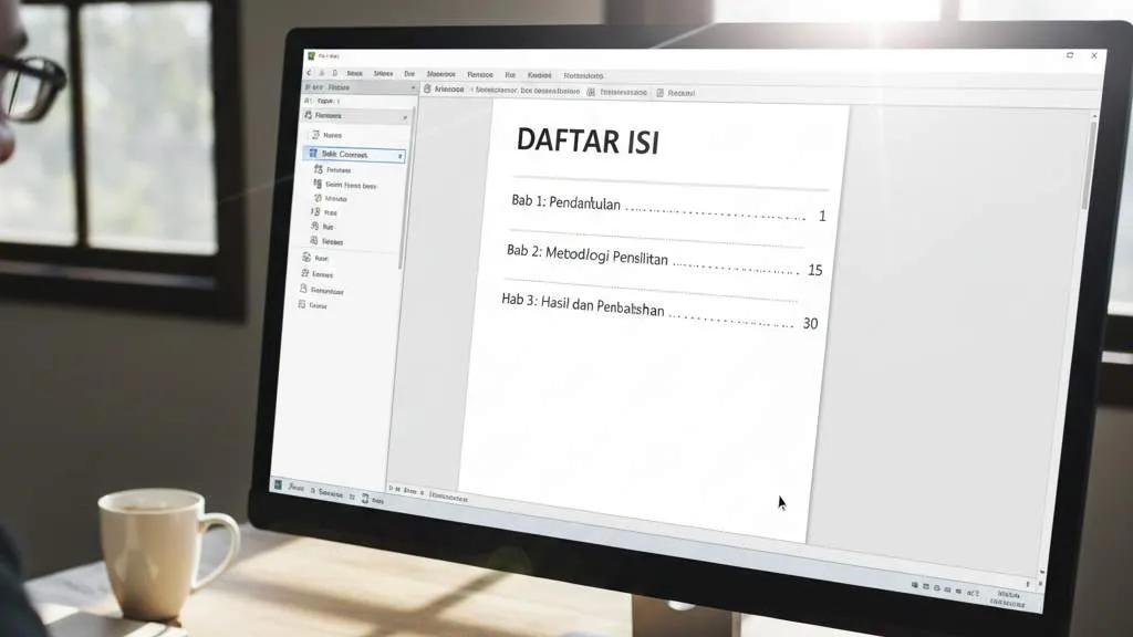 Pengertian dan Manfaat Daftar Isi Otomatis di Word (c) Ilustrasi AI