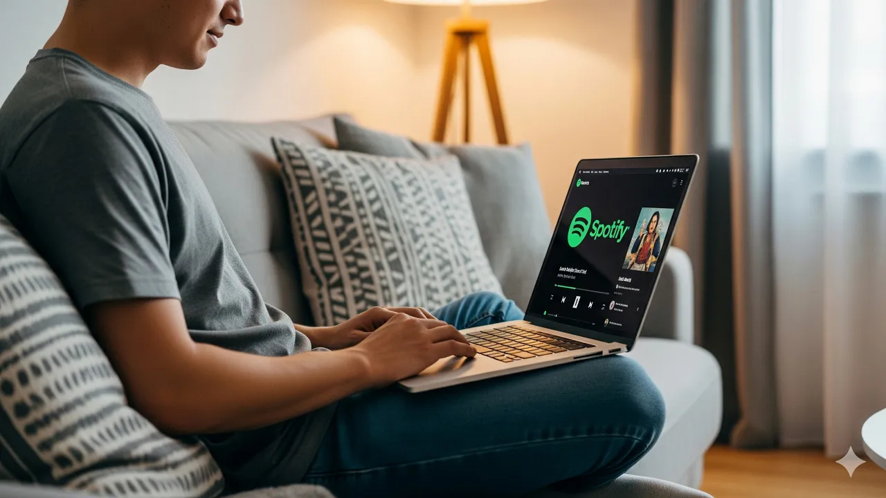 Menggunakan Spotify untuk Status WhatsApp (c) Ilustrasi AI
