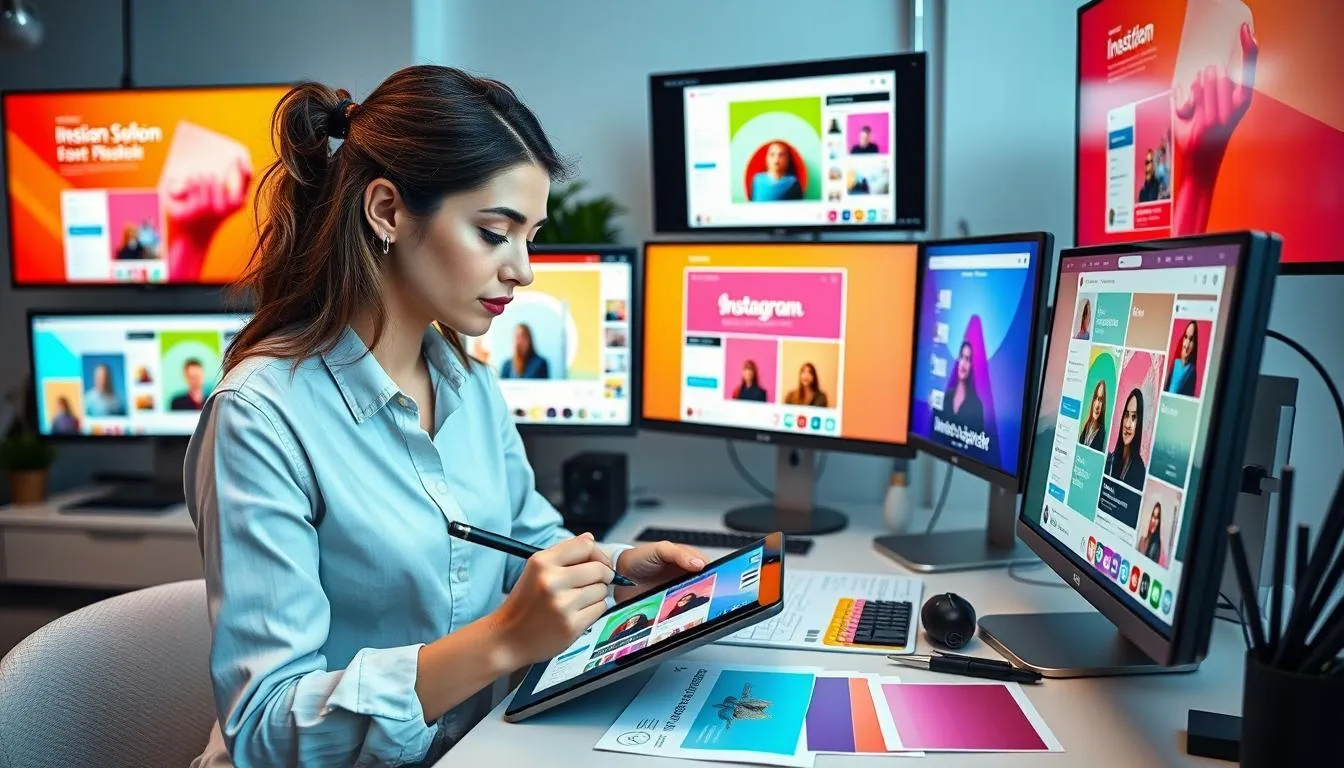 Tips Membuat Template Instagram yang Menarik (c) Ilustrasi AI